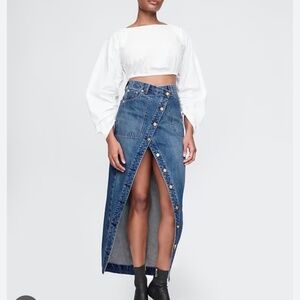 Gap x Cult Gaia Asymmetrical Denim Maxi Skirt